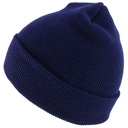 Trendy Apparel Shop Kids Solid Made in USA Winter Cuff Folded Long Beanie