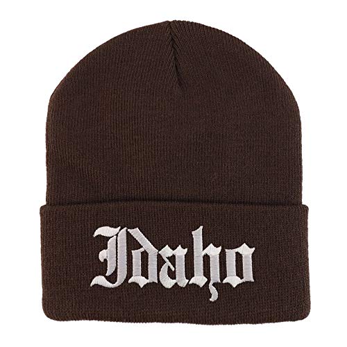 Trendy Apparel Shop Idaho State Old English Embroidered Long Cuff Beanie