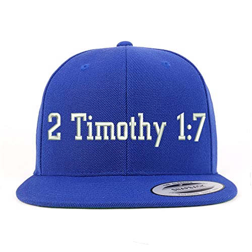 Trendy Apparel Shop 2 Timothy 1: 7 Embroidered Flatbill Snapback