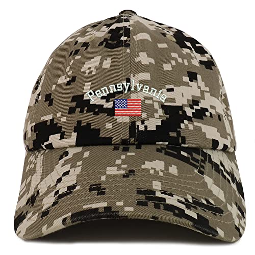 Trendy Apparel Shop Pennsylvania USA Flag Low Profile Soft Cotton Baseball Cap