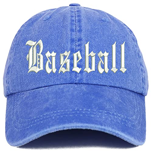 Trendy Apparel Shop Old English Baseball Washed Pigment Dyed Baseball Cap