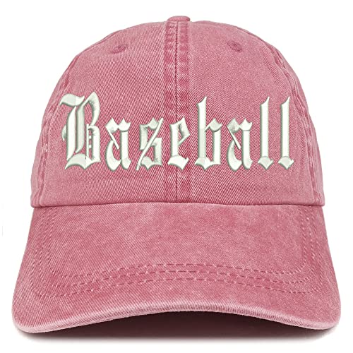 Trendy Apparel Shop Old English Baseball Washed Pigment Dyed Baseball Cap