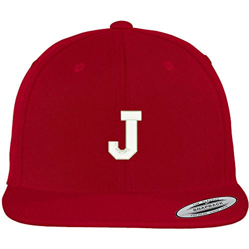 Trendy Apparel Shop Letter J Collegiate Varsity Font Initial Embroidered Baseball Cap