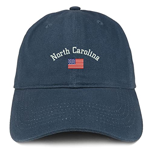 Trendy Apparel Shop North Carolina USA Flag Low Profile Soft Cotton Baseball Cap