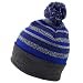 Trendy Apparel Shop Made in USA Striped Variegated Yarn Pom Pom Long Cuff Beanie