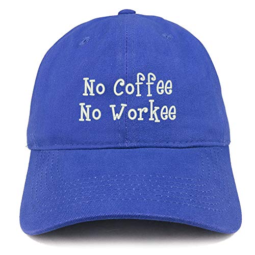 Trendy Apparel Shop No Coffee No Workee Soft Crown 100% Brushed Cotton Cap