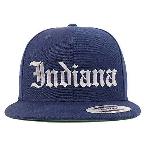 Trendy Apparel Shop Indiana State Old English Embroidered Flatbill Snapback