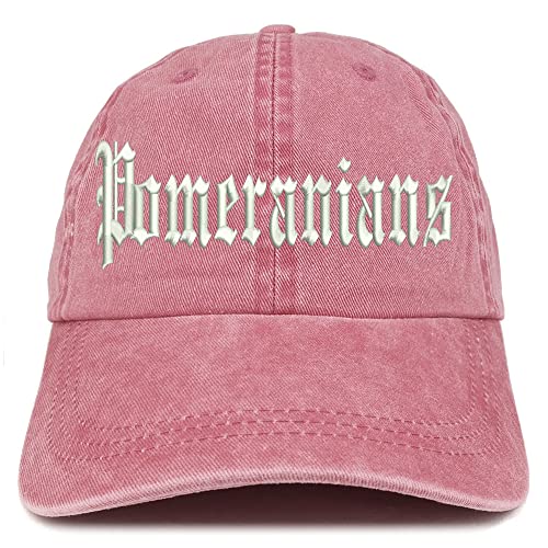 Trendy Apparel Shop Old English Pomeranians Washed Pigment Dyed Baseball Cap