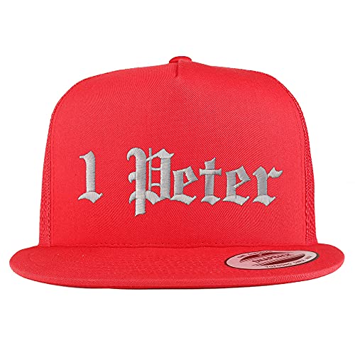 Trendy Apparel Shop 1 Peter Old English 5 Panel Flatbill Trucker Cap