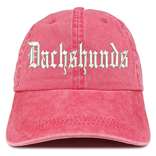 Trendy Apparel Shop Old English Dachshunds Washed Pigment Dyed Baseball Cap