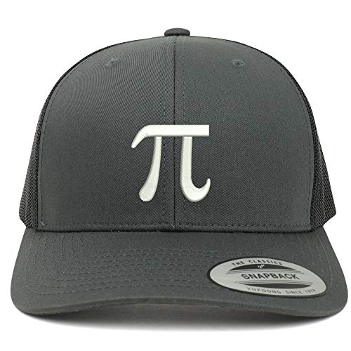 Trendy Apparel Shop Flexfit Pi Day Symbol Embroidered Retro Trucker Mesh Cap