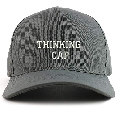 Trendy Apparel Shop Thinking Cap Embroidered Oversized 5 Panel XXL Baseball Cap