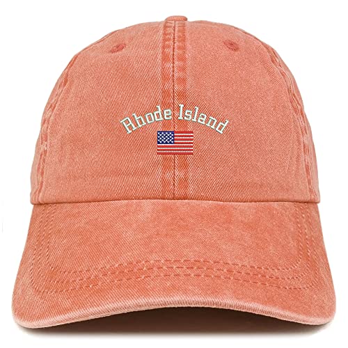 Trendy Apparel Shop Rhode Island USA Flag Pigment Dyed Washed Baseball Cap