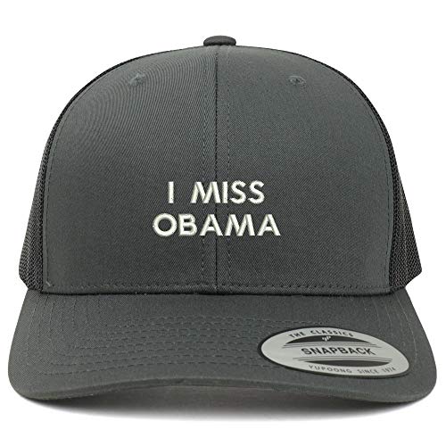 Trendy Apparel Shop Flexfit XXL I Miss Obama Embroidered Retro Trucker Mesh Cap