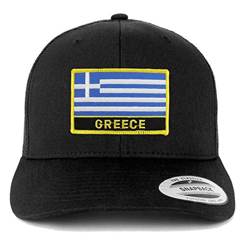 Trendy Apparel Shop Flexfit XXL Greece Flag Retro Trucker Mesh Cap