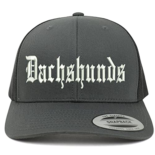 Trendy Apparel Shop Old English Dachshunds 6 Panel Trucker Mesh Cap