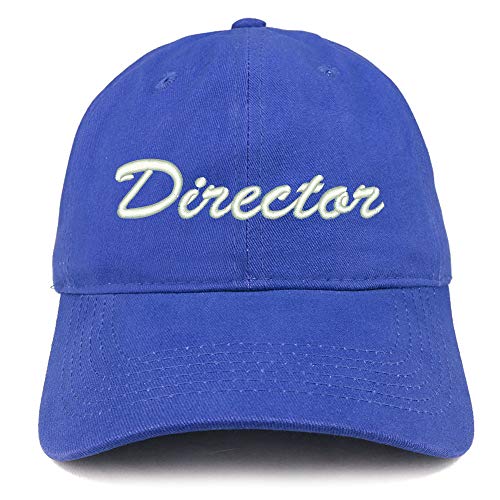 Trendy Apparel Shop Director Script Embroidered Soft Crown 100% Brushed Cotton Cap