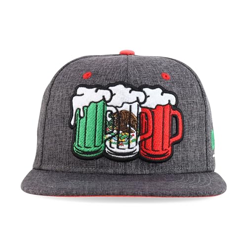 Trendy Apparel Shop 6 Panel Mexico Theme Beer Embroirdered Snapback Cap