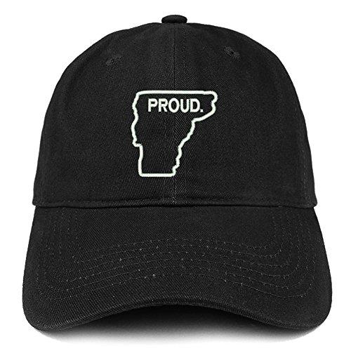 Trendy Apparel Shop Proud Vermont State Outline Embroidered Cotton Dad Hat