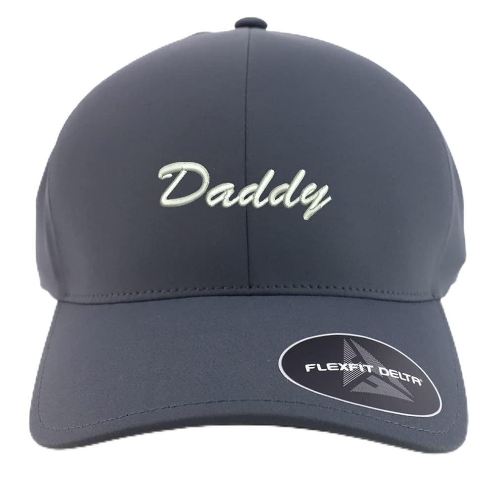 Trendy Apparel Shop Oversized XXL Daddy Script Font Embroiderd Athletic Fitted Baseball Cap