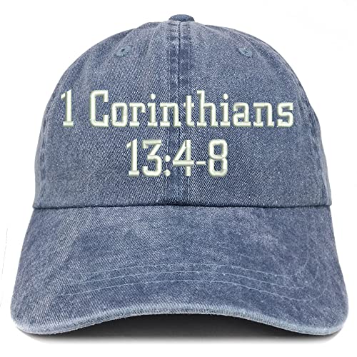 Trendy Apparel Shop 1 Corinthians 13:4-8 Washed Pigment Dyed Baseball Cap