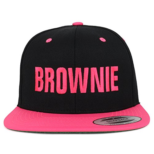 Trendy Apparel Shop Brownie Embroidered Flat Bill 2-Tone Ball Cap