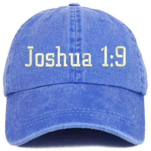 Trendy Apparel Shop Joshua 1:9 Washed Pigment Dyed Baseball Cap