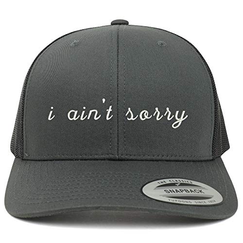Trendy Apparel Shop Flexfit XXL I Ain't Sorry Embroidered Retro Trucker Mesh Cap