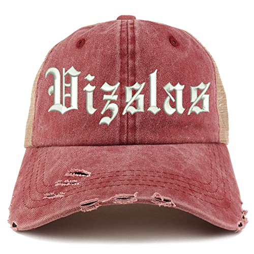 Trendy Apparel Shop Old English Vizslas Frayed Bill Trucker Mesh Back Cap