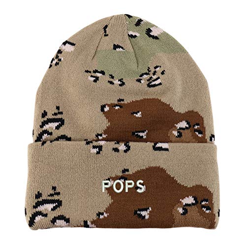Trendy Apparel Shop Pops Embroidered Made in USA Camo Beanie