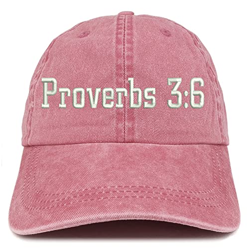 Trendy Apparel Shop Proverbs 3:6 Washed Pigment Dyed Baseball Cap