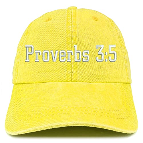 Trendy Apparel Shop Proverbs 3:5 Washed Pigment Dyed Baseball Cap