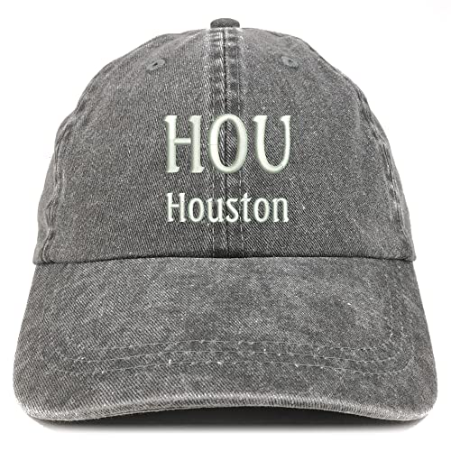 Trendy Apparel Shop HOU Houston Embroidered Pigment Dyed Washed Baseball Cap