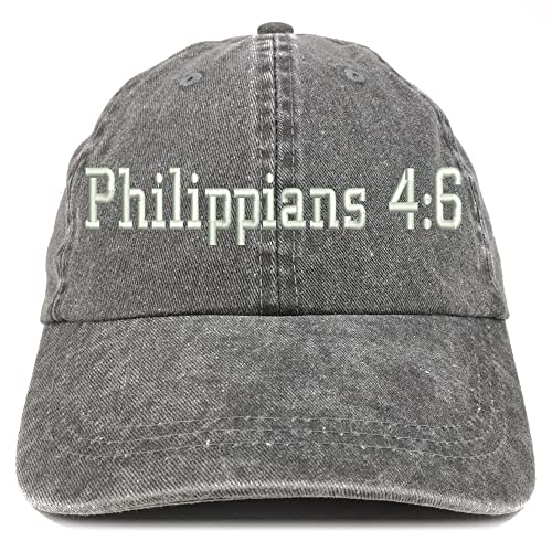 Trendy Apparel Shop Philippians 4:6 Washed Pigment Dyed Baseball Cap