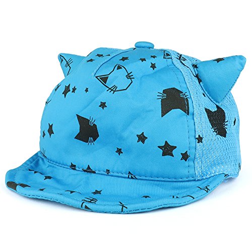 Trendy Apparel Shop Kitty Cat Ear Stitched Unstructured Mesh Back Infant to Toddler Baseball Cap