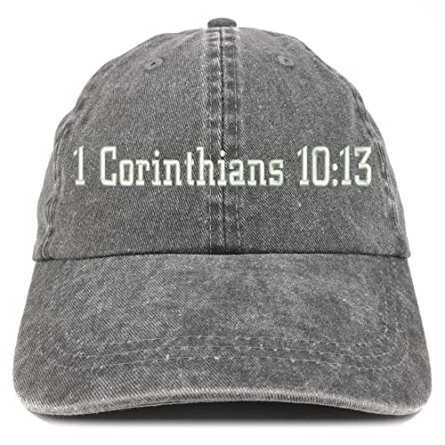Trendy Apparel Shop 1 Corinthians 10:13 Washed Pigment Dyed Baseball Cap