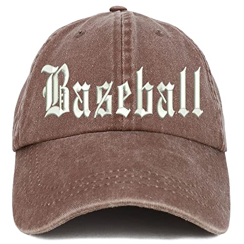 Trendy Apparel Shop Old English Baseball Washed Pigment Dyed Baseball Cap