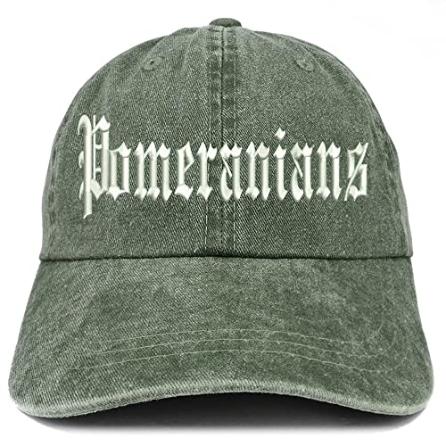 Trendy Apparel Shop Old English Pomeranians Washed Pigment Dyed Baseball Cap