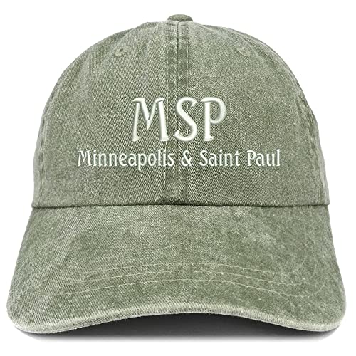 Trendy Apparel Shop MSP Minneapolis and Saint Paul Embroidered Pigment Dyed Washed Baseball Cap