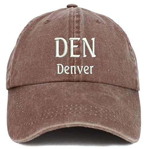 Trendy Apparel Shop DEN Denver Embroidered Pigment Dyed Washed Baseball Cap