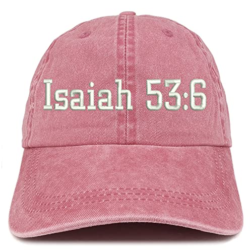 Trendy Apparel Shop Isaiah 53:6 Washed Pigment Dyed Baseball Cap
