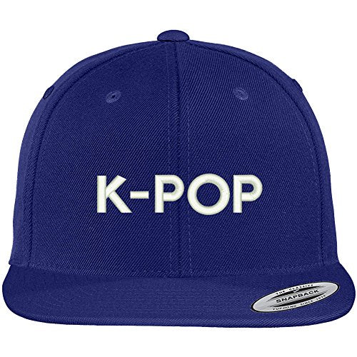 Trendy Apparel Shop K Pop Embroidered Flat Bill Snappy Baseball Cap