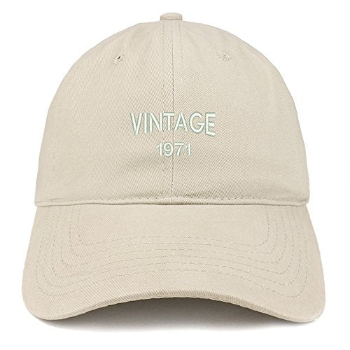 Trendy Apparel Shop Small Vintage 1971 Embroidered 50th Birthday Adjustable Cotton Cap