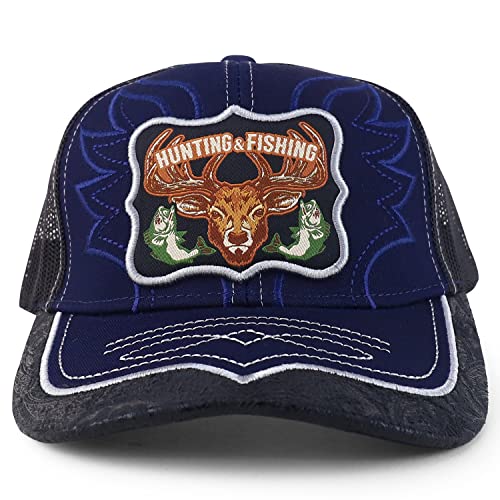 Trendy Apparel Shop Hunting&Fishing Embroidered Trucker Mesh Baseball Cap