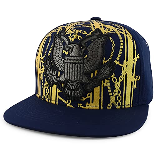 Trendy Apparel Shop Money Eagle Embroidered Flatbill Snapback Baseball Cap
