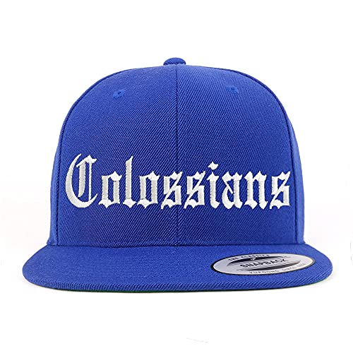 Trendy Apparel Shop Colossians Old English Embroidered Flatbill Snapback