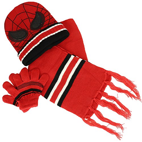 Trendy Apparel Shop Toddle Spider Character Beanie, Scarf and Glove 3PC Set