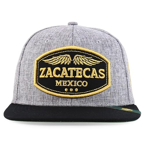 Trendy Apparel Shop Mexico States with Eagle Embroidered Flatbill Snapback Cap