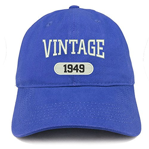 Trendy Apparel Shop Vintage 1949 Embroidered 72nd Birthday Relaxed Fitting Cotton Cap
