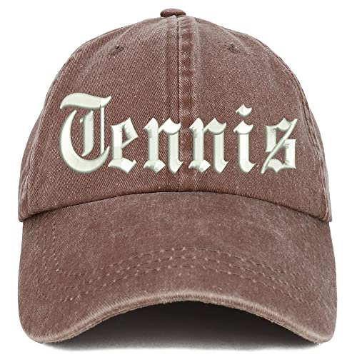 Trendy Apparel Shop Old English Tennis Washed Pigment Dyed Baseball Cap